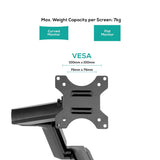 activiva ErgoLife Triple Monitor Screen Gas Spring Monitor Arm - Front View