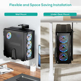 activiva Ultra-Wide Adjustable Wall & Under-Desk PC Mount - Top-Down View