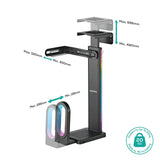 activiva RGB Ultra-Wide Adjustable Wall & Under-Desk Gaming PC Mount - Side View