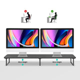 activiva Black Dual Monitor Riser - Front View