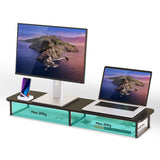 activiva Black Dual Monitor Riser - Side View