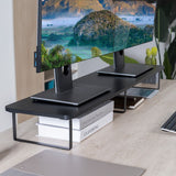 activiva Black Dual Monitor Riser - Top-Down View