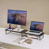 activiva Black Dual Monitor Riser - 45-Degree Angle