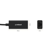 mbeat USB-C Gigabit LAN Ethernet Adapter - Black - Close-Up Angle