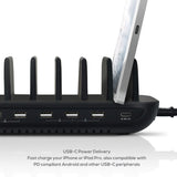 mbeat Gorilla Power 7-Port 60W USB + USB-C Charging Station - Side View