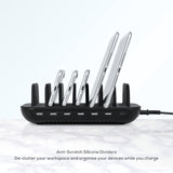 mbeat Gorilla Power 7-Port 60W USB + USB-C Charging Station - Top-Down View