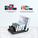 mbeat Gorilla Power 7-Port 60W USB + USB-C Charging Station - 45-Degree Angle