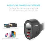mbeat Gorilla Power Dual Port QC 3.0 Car Charger With Cigar Lighter Socket - Front View