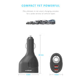 mbeat Gorilla Power Dual Port QC 3.0 Car Charger With Cigar Lighter Socket - 45-Degree Angle