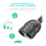 mbeat Gorilla Power 4 Ports USB-C & QC 3.0 Car Charger - Front View