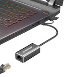mbeat 2-in-1 USB 3.1 Gigabit LAN Adapter with USB-C Converter - Side View