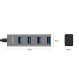 mbeat 4-Port USB 3.0 Hub with 2-in-1 USB 3.0 & USB-C Converter - Space Grey - Close-Up Angle
