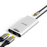 mbeat USB-C Dual 4K HDMI DisplayLink® Adapter with PD Pass-through - Front View