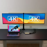 mbeat USB-C Dual 4K HDMI DisplayLink® Adapter with PD Pass-through - Top-Down View