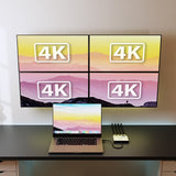 mbeat USB-C Quad 4K HDMI DisplayLink® Adapter with PD Pass-through - Top-Down View