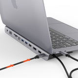 mbeat 11-in-1 Multiport USB-C Dock with HDMI, DisplayPort & VGA - Side View