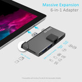 mbeat Edge Pro Multifunction USB- C Hub with LAN for Microsoft Surface Pro Gen 5/6 - Side View