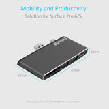 mbeat Edge Pro Multifunction USB- C Hub for Microsoft Surface Pro Gen 5/6 - Rear View