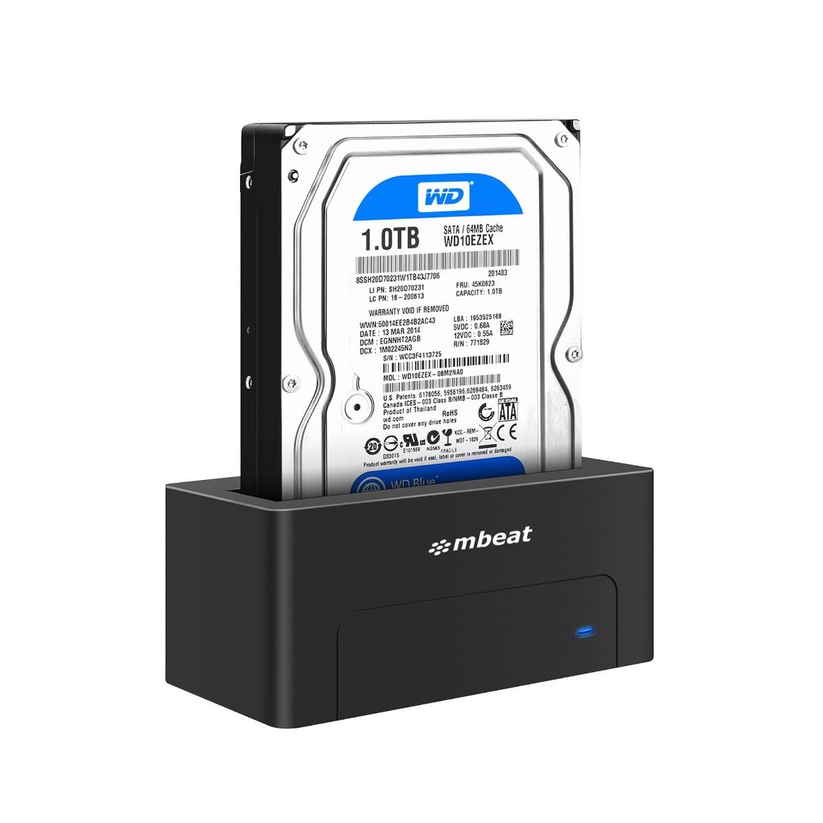 mbeat D1 USB 3.0 3.5 & 2.5 SATA HDD Docking Station - Black