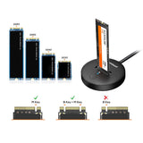 mbeat H1 USB 3.2 Gen2 10Gbps M.2 NVMe & SATA SSD Mini Dock (Black) - Side View