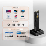 mbeat H5 USB-C/A 10Gbps M.2 NVMe & SATA SSD Mini Dock - 45-Degree Angle