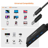 mbeat Mountable 4-Port USB-C Hub - 45-Degree Angle