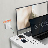mbeat Mountable 5-Port USB-C Hub - 45-Degree Angle
