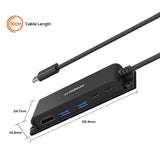 mbeat Mountable 5-Port USB-C Hub - Rear View