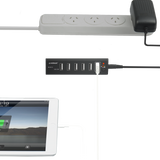 mbeat 7-Port USB 3.0 x 1 + USB 2.0 x 6 Hub with 2.1A Smart Charging Function - Rear View