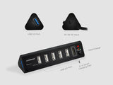mbeat 7-Port USB 3.0 x 1 + USB 2.0 x 6 Hub with 2.1A Smart Charging Function - Side View