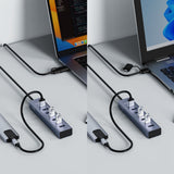 mbeat 7-Port USB Hub with Dual USB-A & USB-C Connector - Front View