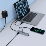 mbeat 7-Port USB Hub with Dual USB-A & USB-C Connector - Top-Down View