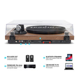 mbeat Hi-Fi Turntable with Bookshelf Speakers and Bluetooth Streaming - Side View