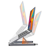 mbeat Stage P5 Portable Laptop Stand with USB-C Docking Station - Space Grey - Side View