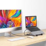 mbeat Stage P5 Portable Laptop Stand with USB-C Docking Station - Space Grey - Top-Down View