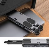 mbeat Stage P5 Portable Laptop Stand with USB-C Docking Station - Space Grey - Rear View