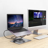 mbeat Stage S12 Rotating Laptop Stand with USB-C Docking Station - Space Grey - Top-Down View