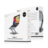 mbeat Stage S7 Rotating and Height-Adjustable Laptop Stand - Space Grey - Close-Up Angle