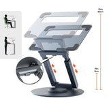 mbeat Stage S9 Rotating Laptop Stand with Telescopic Height Adjustment - Side View