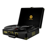 mbeat Woodstock Black Retro Turntable - Side View