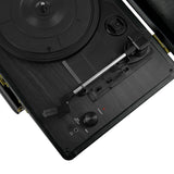 mbeat Woodstock Black Retro Turntable - Top-Down View