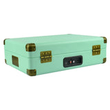 mbeat Woodstock Tiffany Blue Retro Turntable - 45-Degree Angle