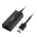 mbeat USB 3.0 Gigabit LAN Ethernet Adapter - Black - Front View