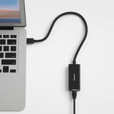 mbeat USB 3.0 Gigabit LAN Ethernet Adapter - Black - Side View
