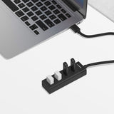 mbeat 4-Port USB 3.0 Hub - Black - Front View