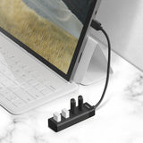 mbeat 4-Port USB 3.0 Hub - Black - Side View