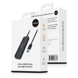 mbeat 4-Port USB 3.0 Hub with USB-C DC Port - Side View
