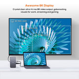 mbeat 14-in-1 USB4 Docking Station with 8K Video, 40Gbps Data - Space Grey - Side View