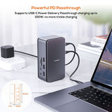 mbeat 14-in-1 USB4 Docking Station with 8K Video, 40Gbps Data - Space Grey - Close-Up Angle