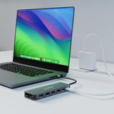 mbeat Elite 9-in-1 USB-C Multiport Hub with Built-in M.2 NVMe SSD Enclosure - 45-Degree Angle